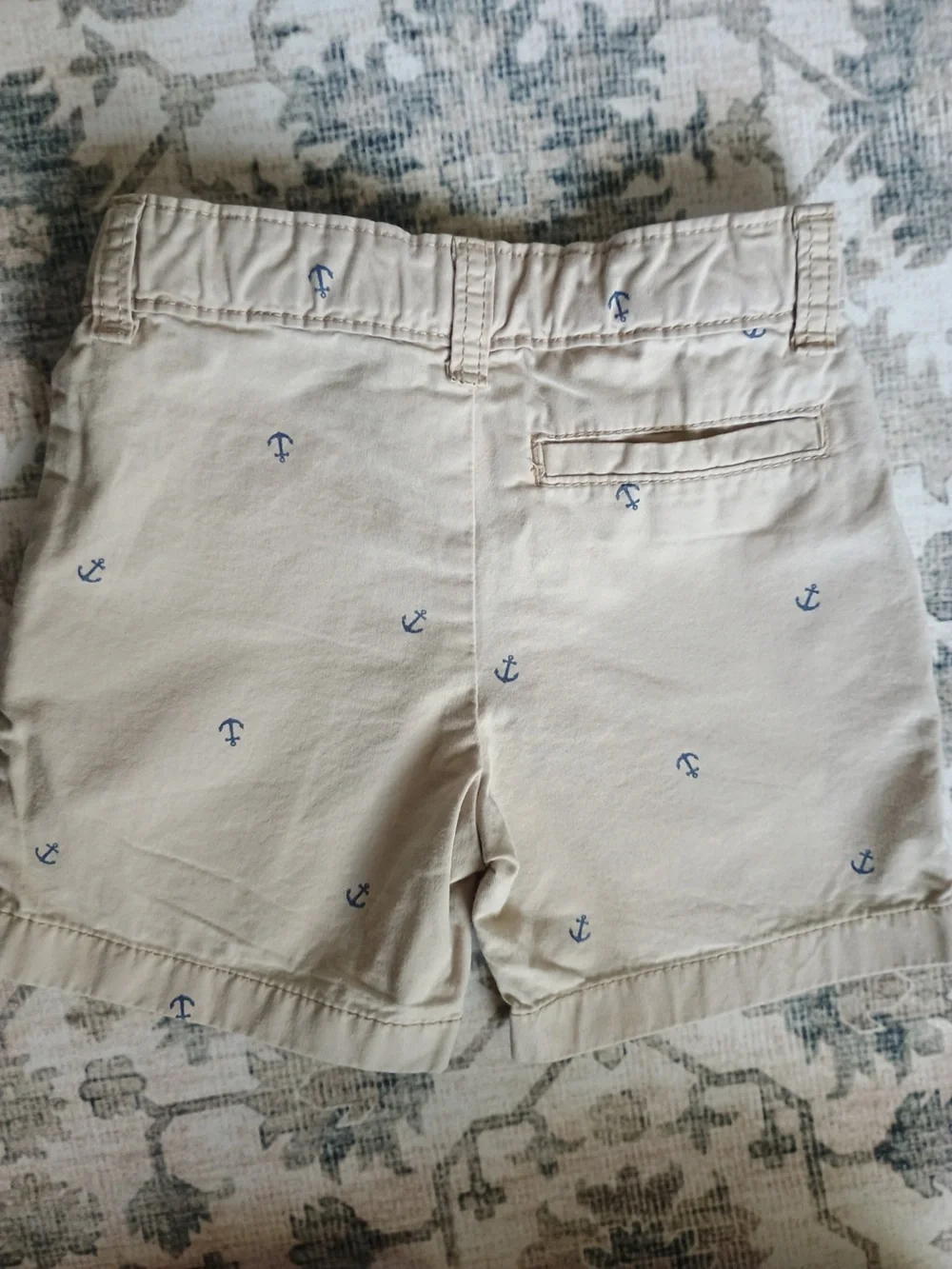 4/$15 Carter's Anchor Print Khaki Shorts, 2T